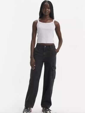 Levi's 94' Baggy Black Wide-Leg Cargo Pants